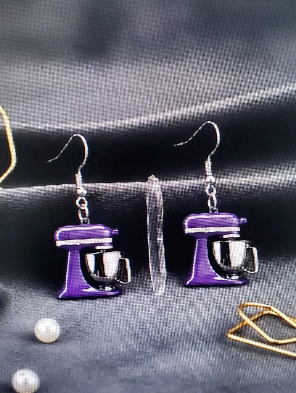 Purple Mixer 2D Flat Dangle Earrings